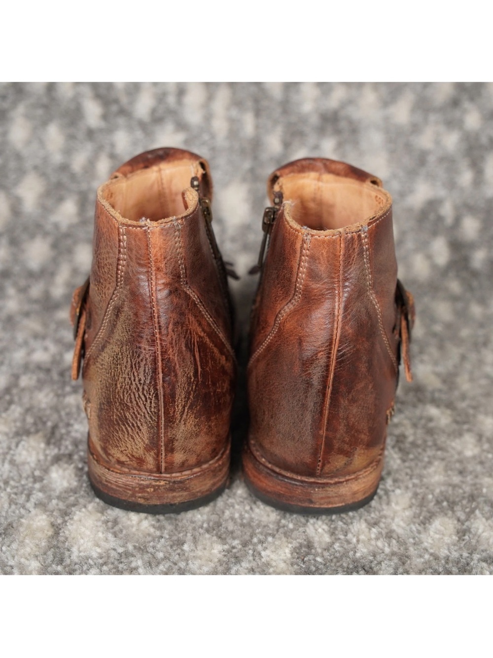 Bed Stu Cobbler Ankle Bootie With Fringe Women’s US8 Brown Leather Inside & Out - Picture 3 of 15